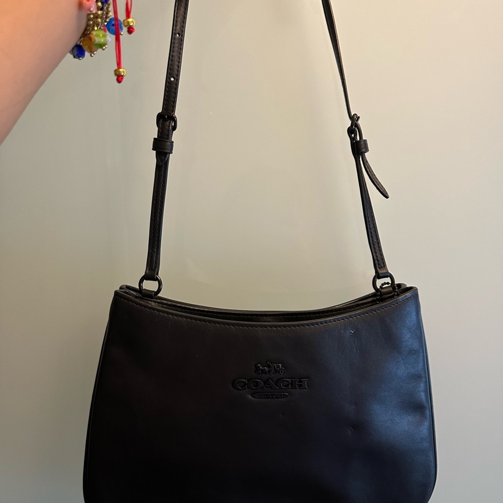 Coach Black Crescent Leather Shoulder Bag